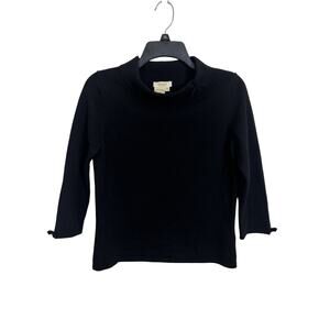 Peck & Peck Black 100% Cashmere Sweater Size Medium Coquette Quiet Luxury